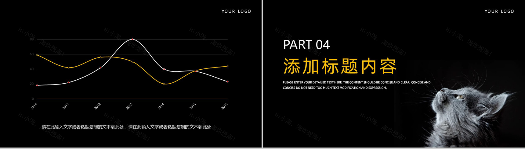 黑色简约萌宠宠物主题项目介绍PPT模板-7