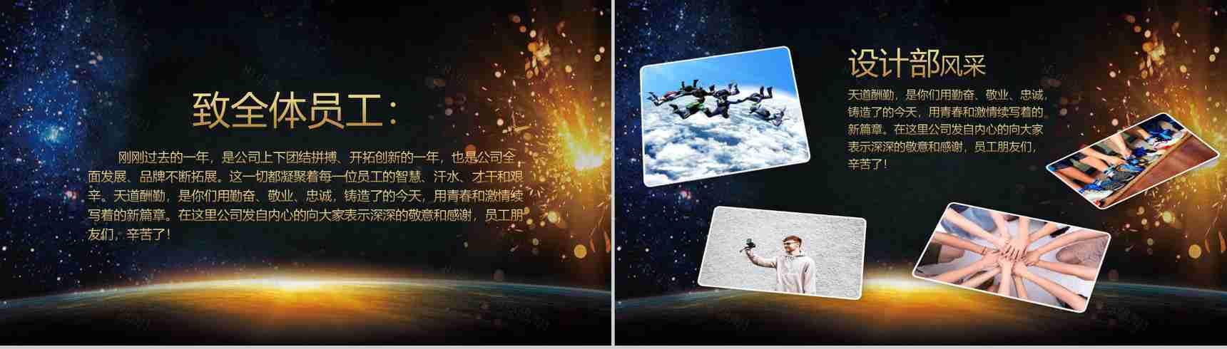 金色年会总结员工风采展示相册模板-2