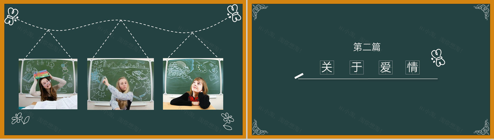 黄色黑板风致我们即将逝去的青春毕业纪念册PPT模板-5