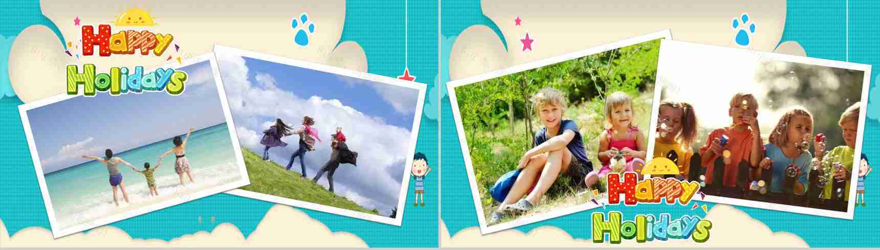 玩转暑假主题相册PPT模板-7