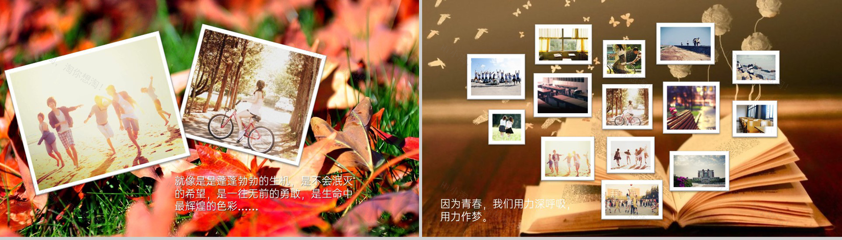 棕色大气怀旧风同学聚会青春纪念册PPT模板-3