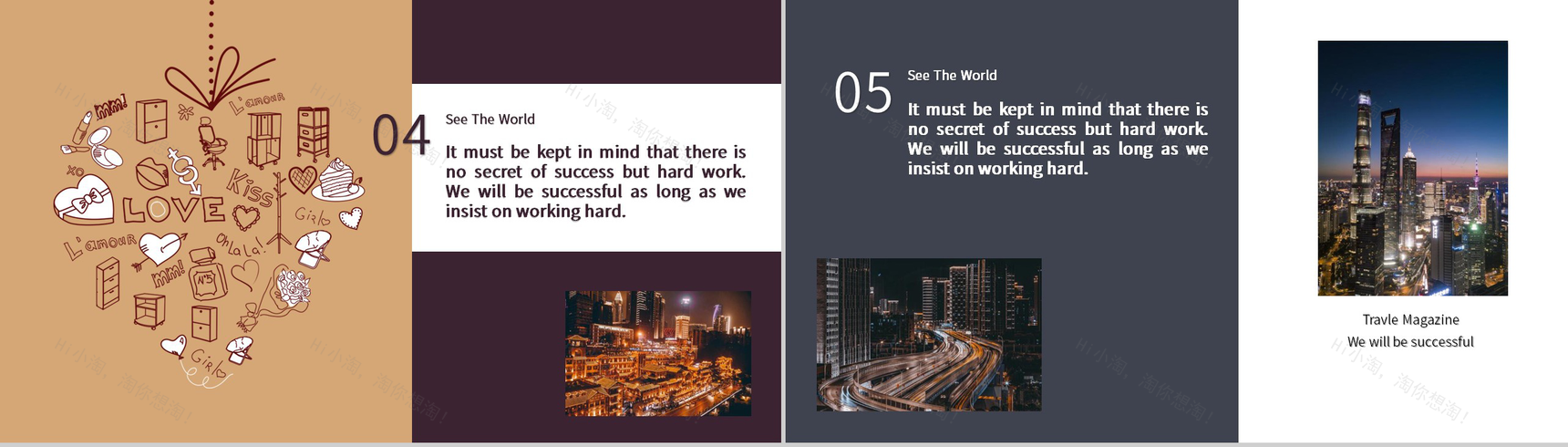 红棕杂志欧美风美国纽约旅行纪念相册PPT模板-10