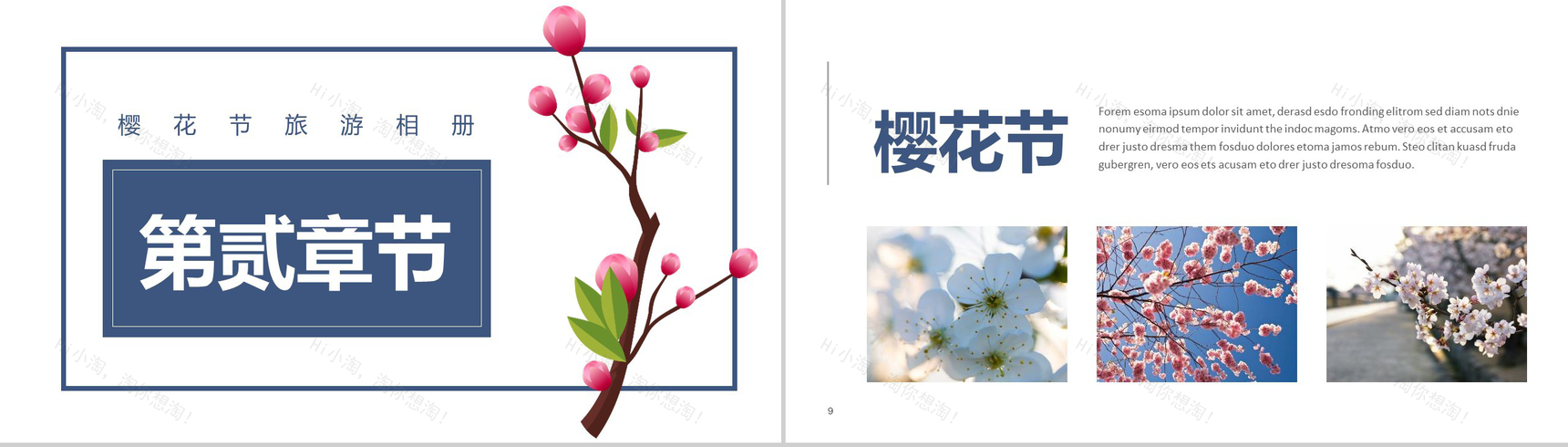 遇见樱花樱花节旅游相册樱花节PPT模板-5
