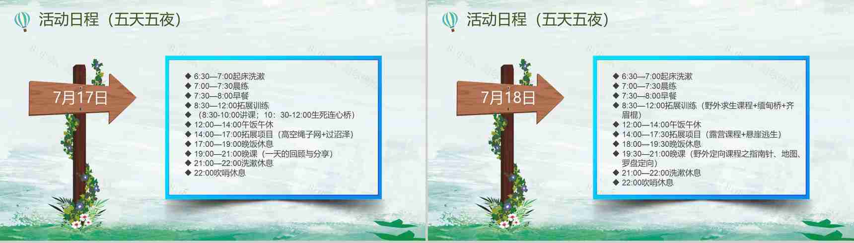 儿童青春阳光军训PPT纪念相册模板-9