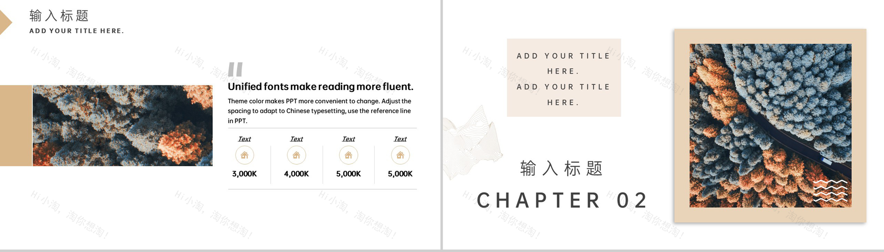 棕色简约小清新风旅行风光旅行纪念册PPT模板-5