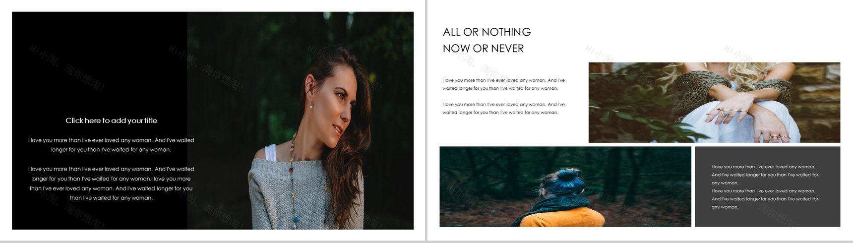 欧美杂志风时尚摄影素材相册作品集PPT模板-3