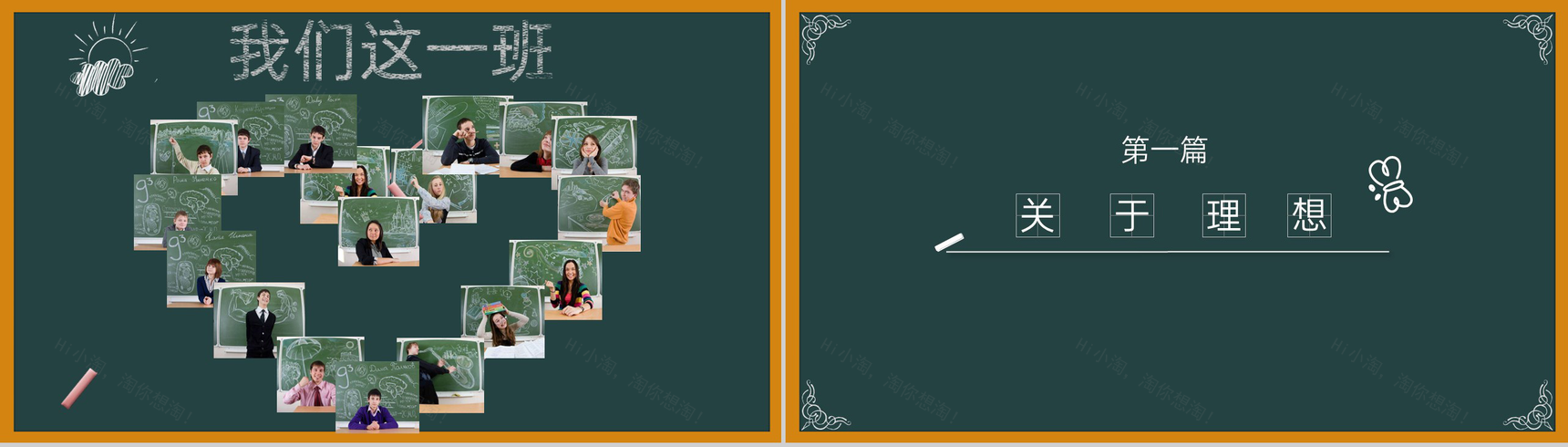 黄色黑板风致我们即将逝去的青春毕业纪念册PPT模板-2