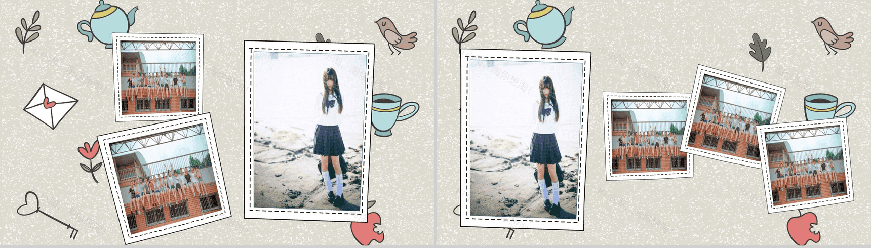 青春卡通动漫风毕业典礼纪念专用PPT模板-7