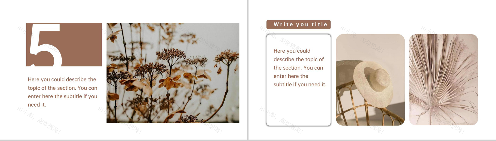 棕色小清新欧美风旅行的日志旅游纪念册PPT模板-9