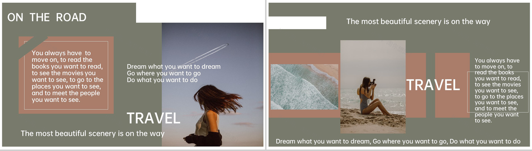 墨绿色小清新毕业旅行纪念相册旅行日记PPT模板-6