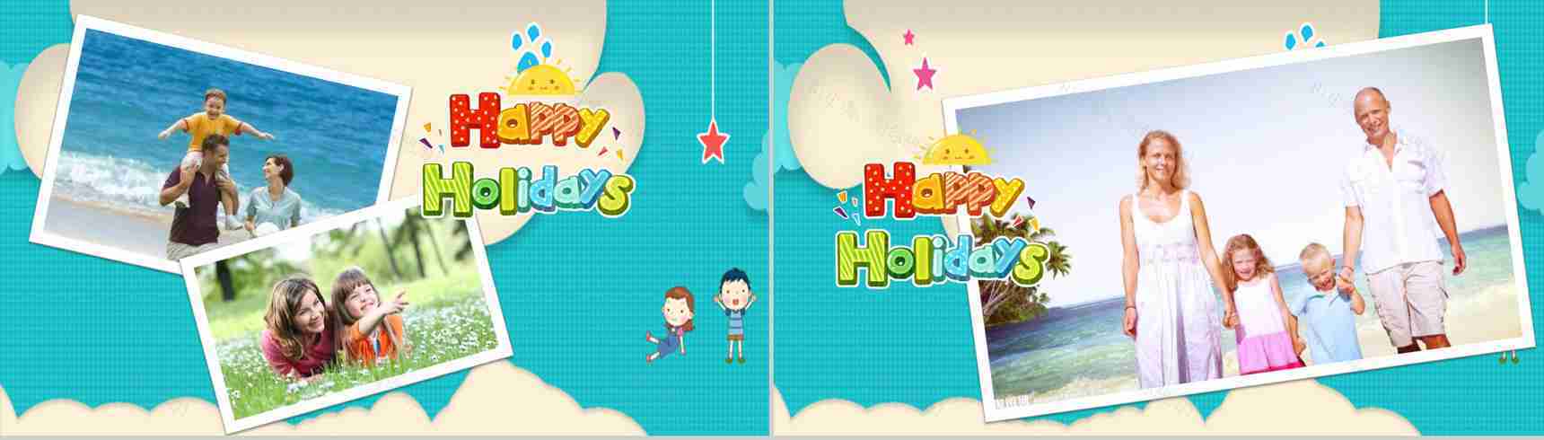 玩转暑假主题相册PPT模板-4