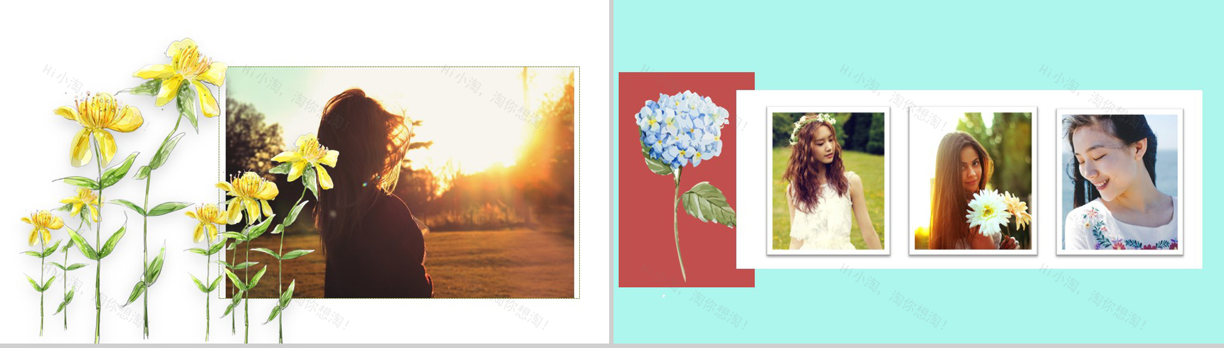 绿色小清新风毕业季青春纪念册同学合照PPT模板-8