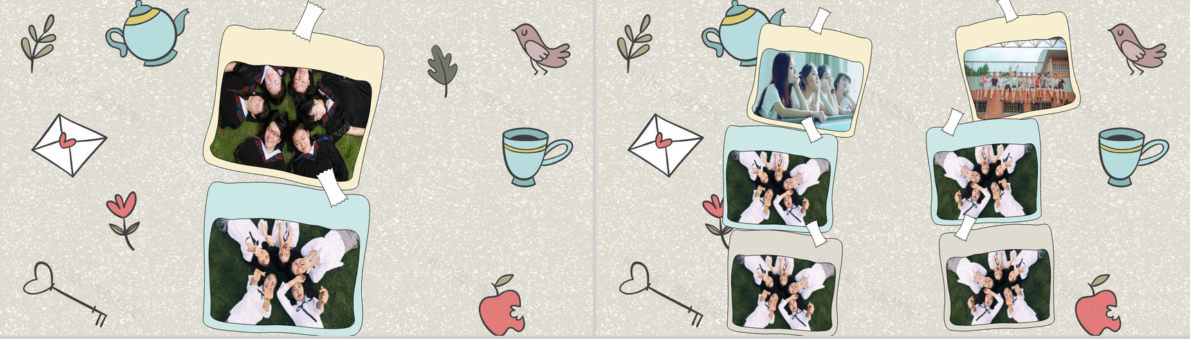 棕色卡通风XX届XX班毕业纪念册同学合影PPT模板-5