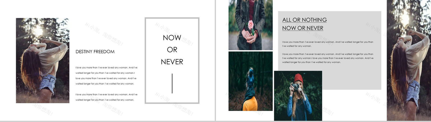 欧美杂志风时尚摄影素材相册作品集PPT模板-6