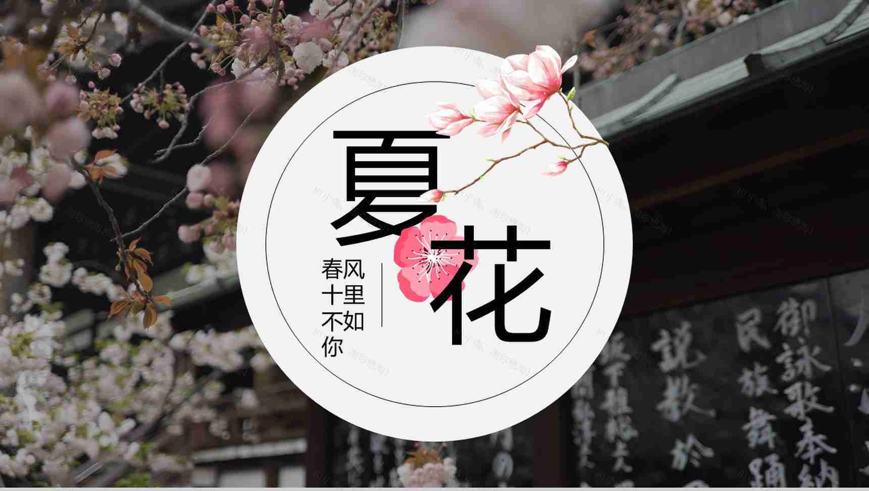 夏季花开盛景介绍PPT模板-1