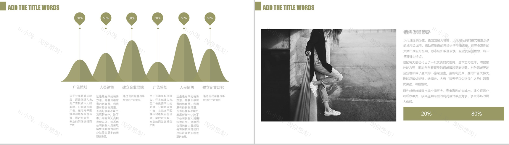 清新欧美风服装活动宣传策划汇报PPT模板-9