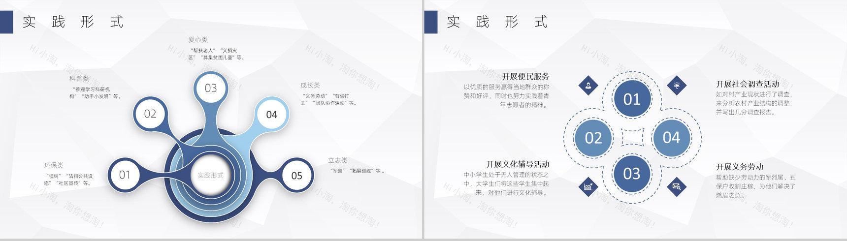 假期大学生义务劳动社会实践活动总结报告通用PPT模板-3