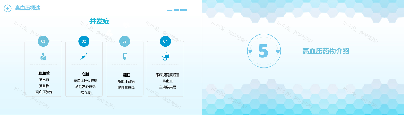 简约高血压护理查房护士通用PPT模板-12