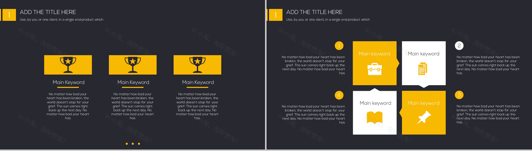 精品黑黄配色商务动态企业汇报PPT模板-3