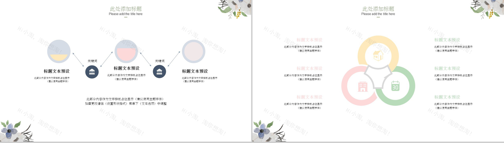 水彩小猫淡雅工作汇报总结PPT模板-9