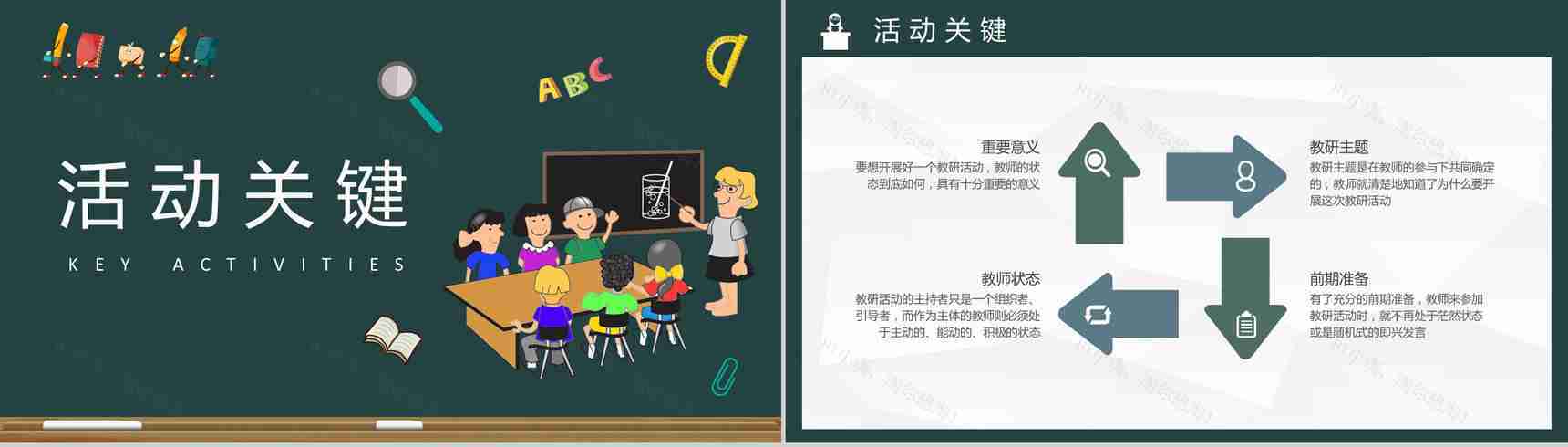 幼儿园老师教育教学实践工作汇报教研活动记录总结PPT模板-5