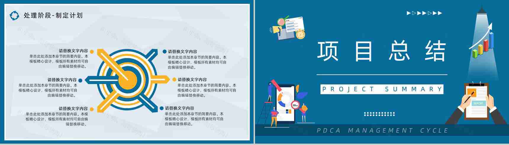 公司质量管理计划执行PDCA管理循环案例分析总结PPT模板-14