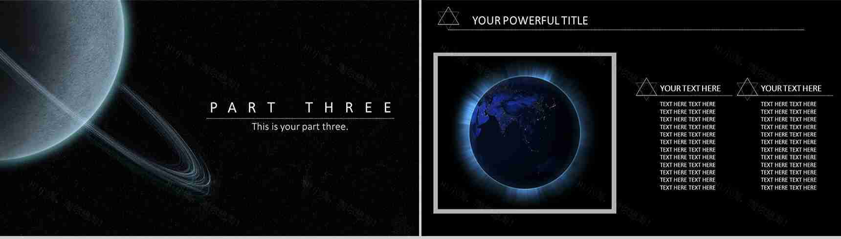 星空欧美商务汇报通用PPT模板-7