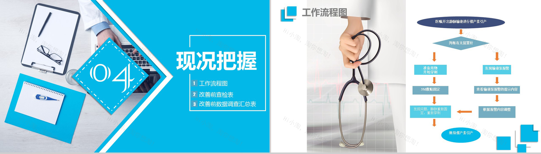 蓝色精美简约医疗QC品管圈学术研究产品汇报PPT模板-6