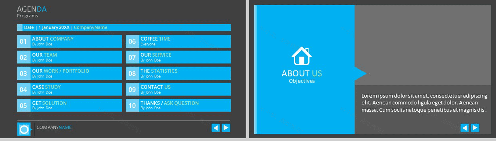 扁平风格商务演讲汇报通用PPT模板-2