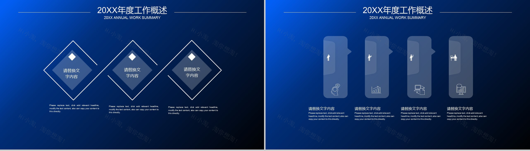 蓝色大气商务科技年度工作总结PPT模板-8