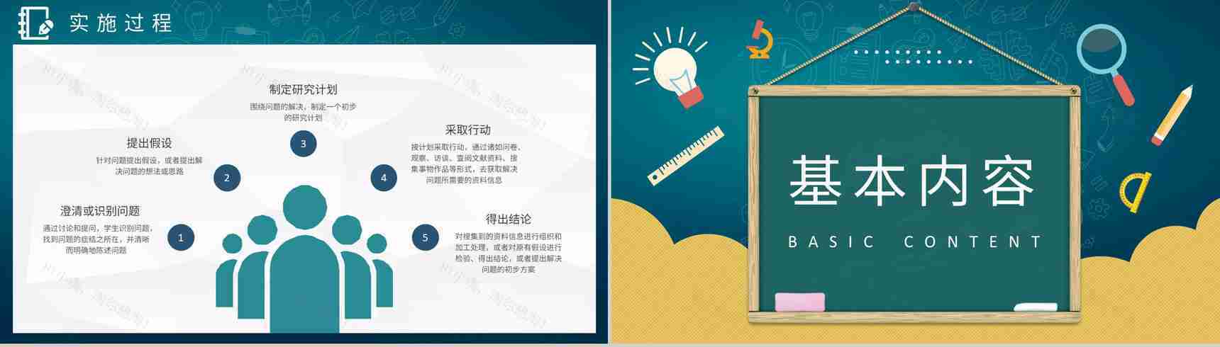 高校学生研究性学习报告总结课题调研实施过程汇报PPT模板-3