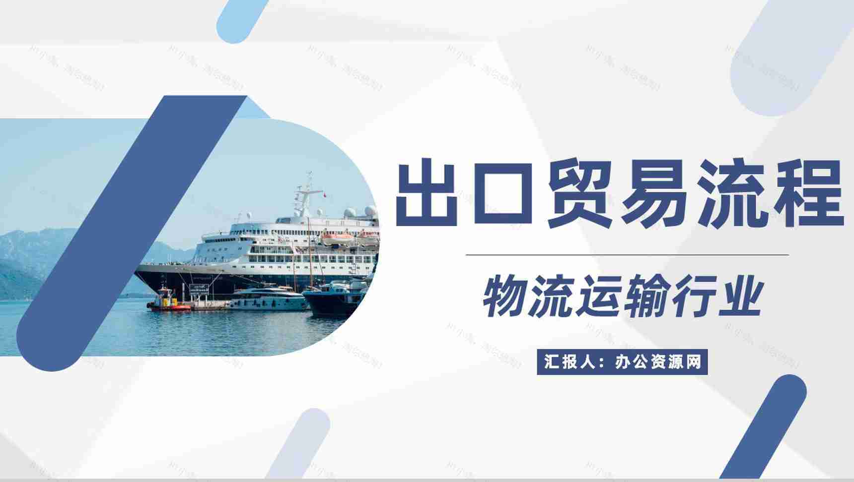 物流运输行业出口贸易流程及代理业务工作汇报PPT模板-1