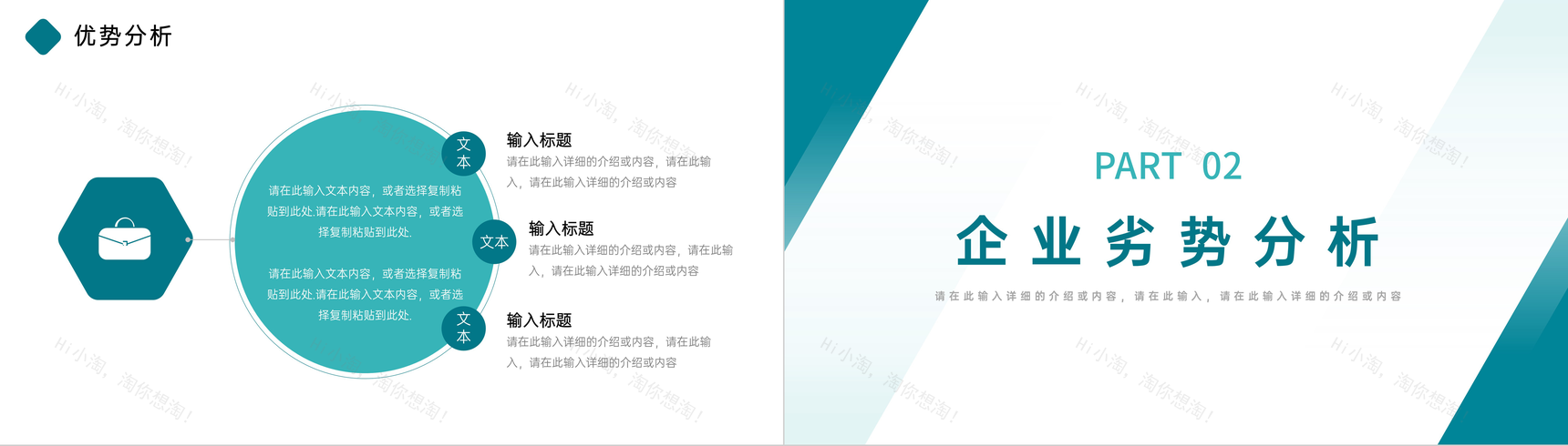 绿色清新公司SWOT案例分析模板项目SWOT战略分析汇报PPT模板-4