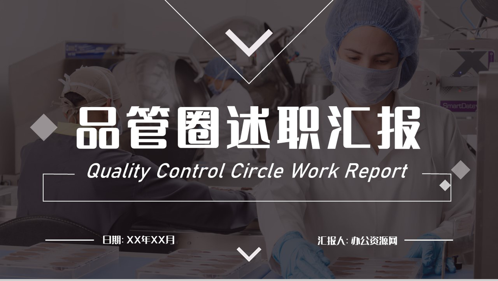 QC品管圈医疗科室医生护士护理工作总结述职汇报通用PPT模板