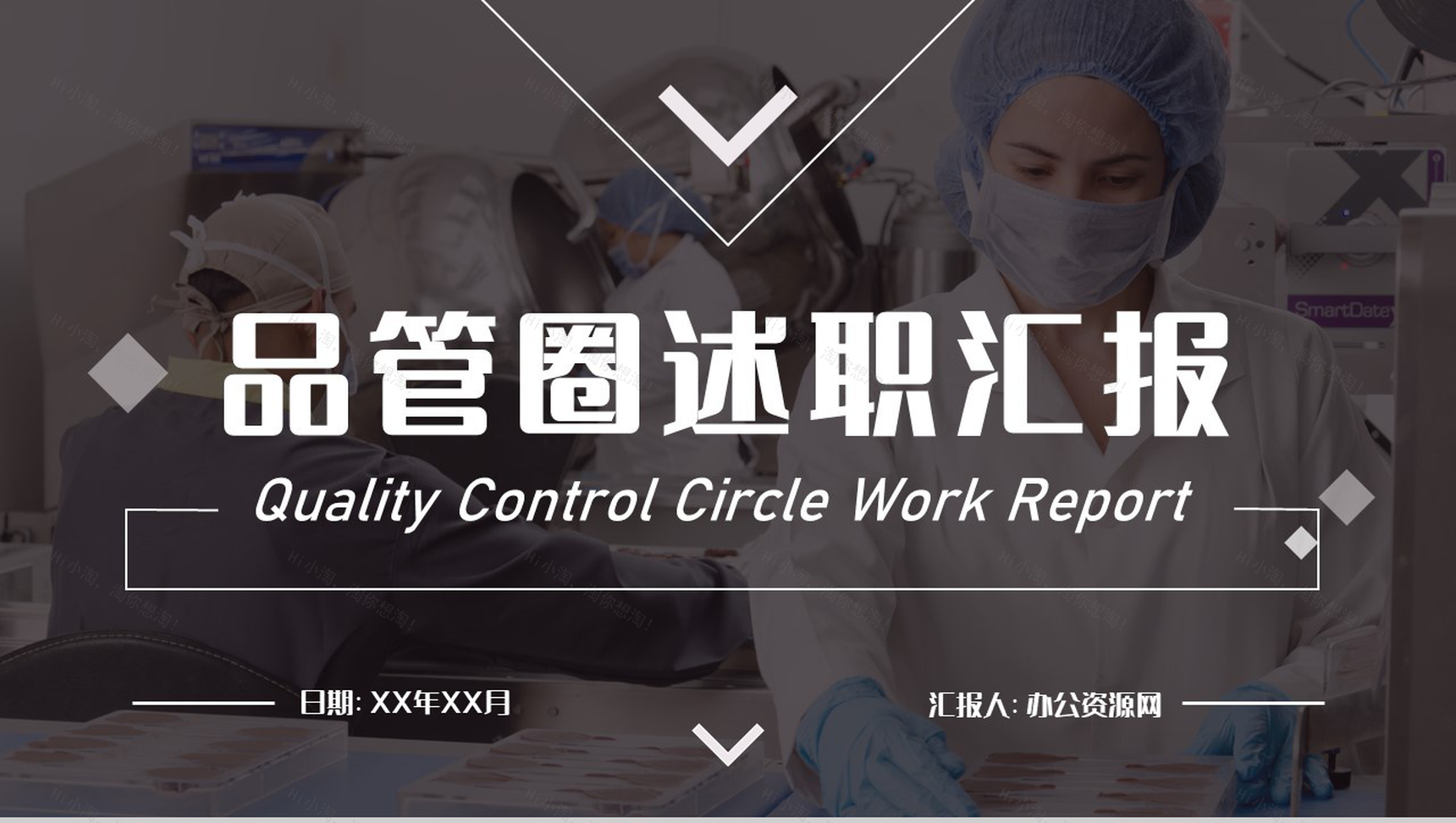 QC品管圈医疗科室医生护士护理工作总结述职汇报通用PPT模板-1