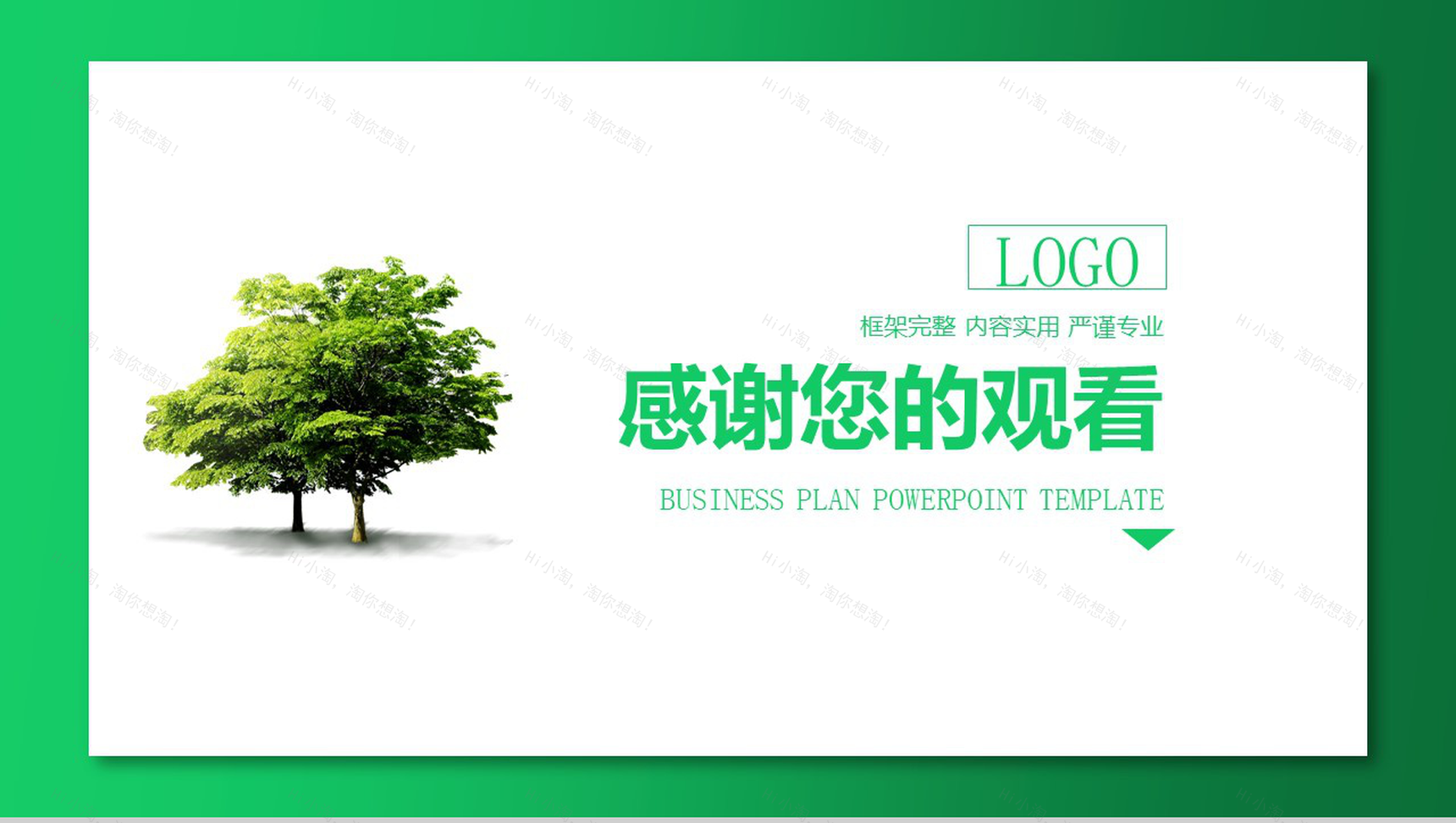 简约绿色边框个人转正工作总结汇报PPT模板-10