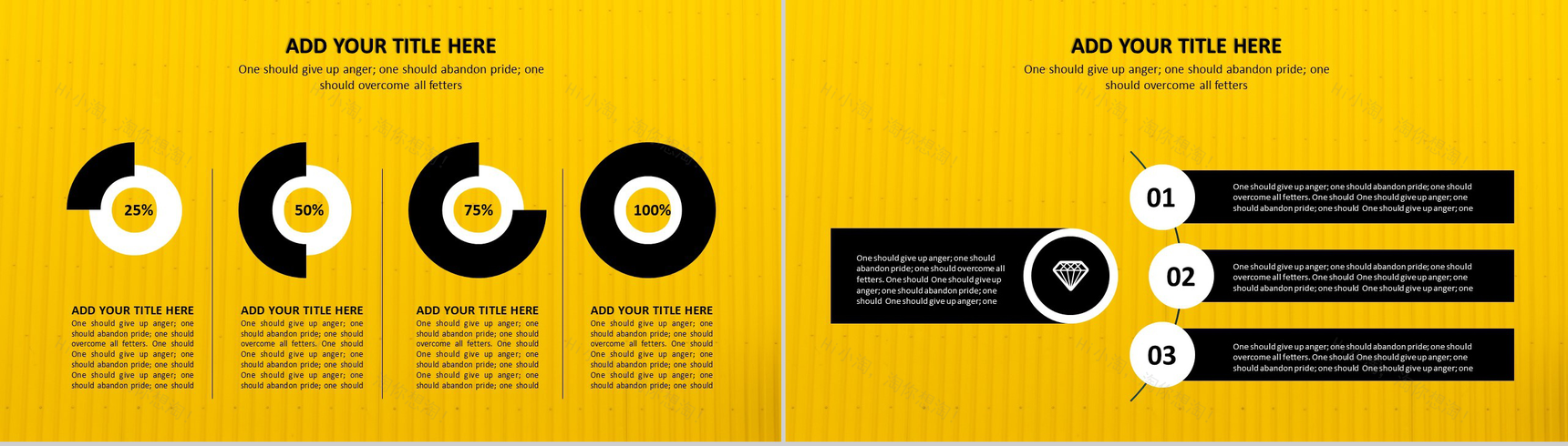 企业静态绘画商务总结精选黄色汇报PPT模板-8