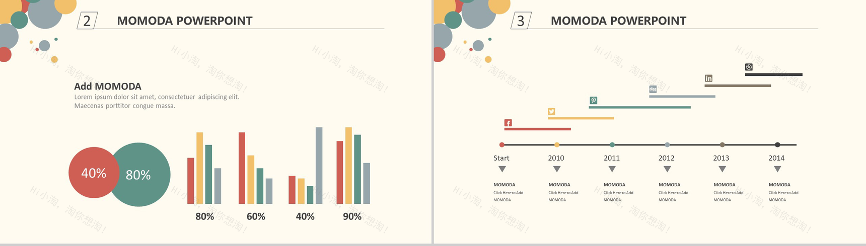 扁平化卡通风极简创意PPT模板-11