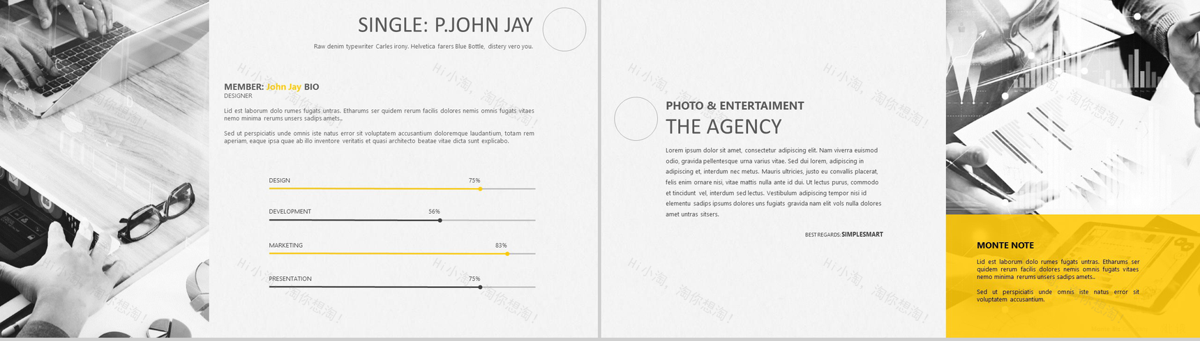 欧美杂志风年终总结年中汇报PPT模板-7