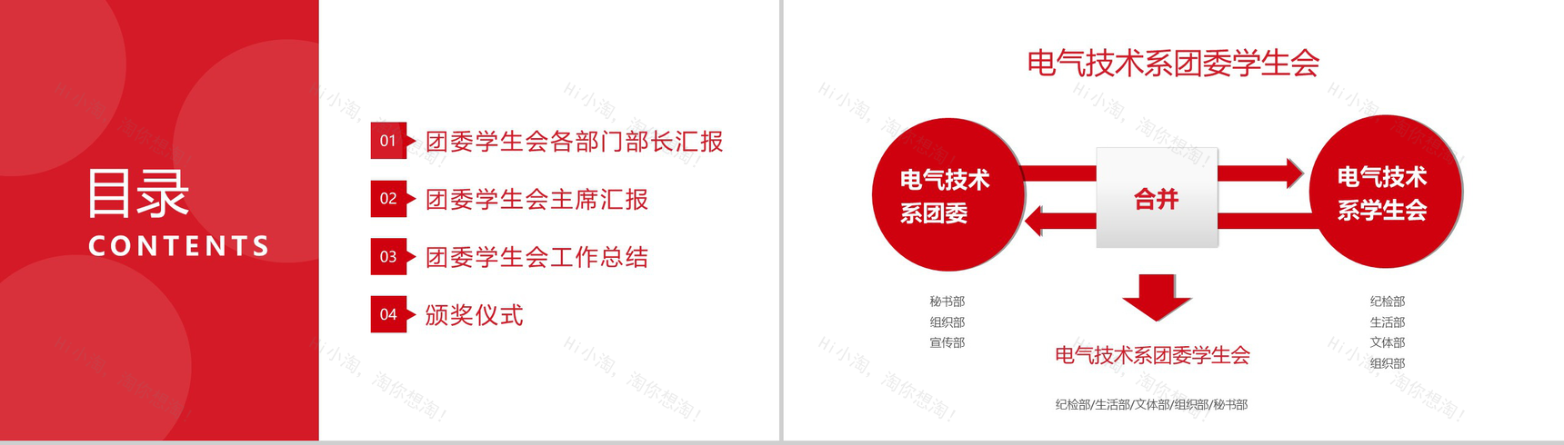 时尚大气电气技术系团委学生会工作总结PPT模板-2