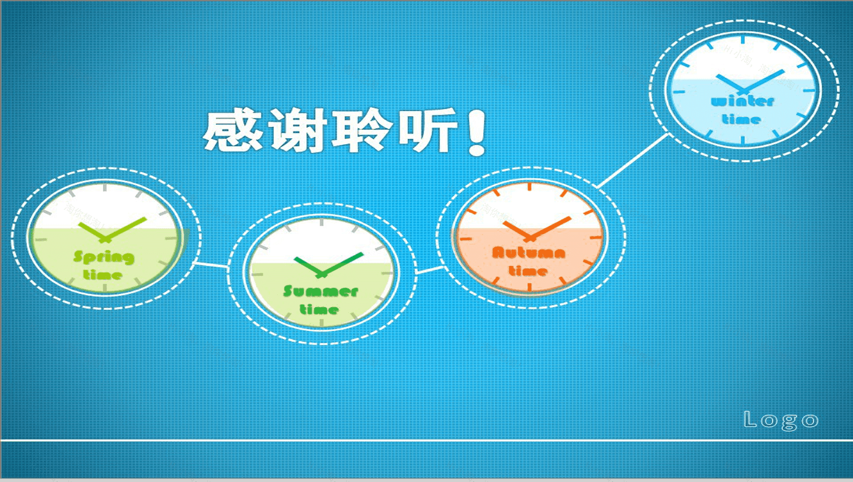 蓝色淡雅的年度总结PPT模板-7