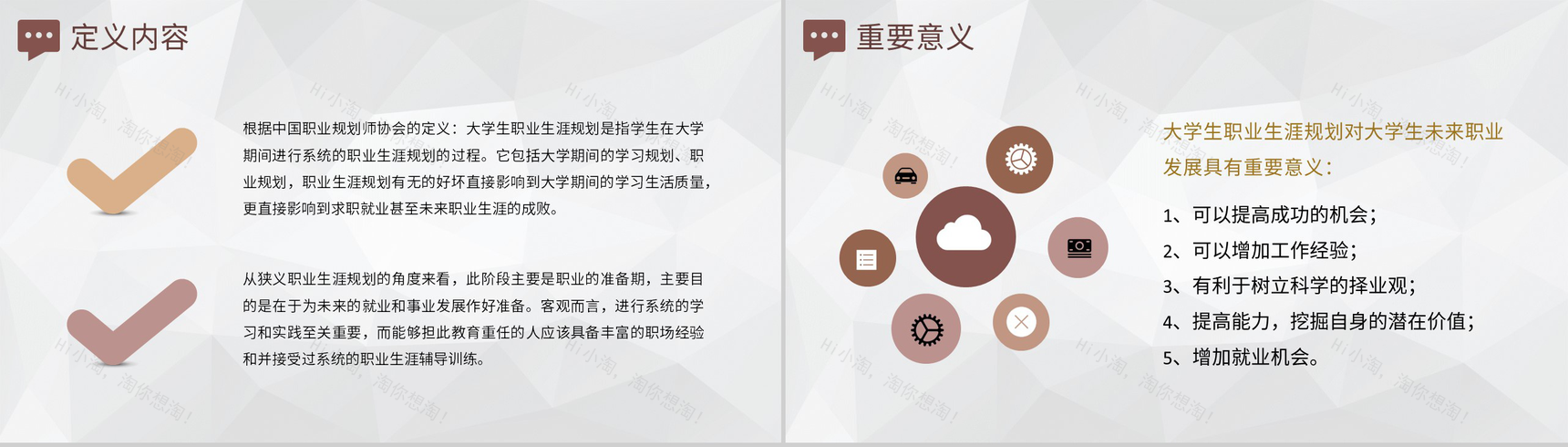 大气商务风格大学生职业生涯规划书职业分析设计范文PPT模板-3