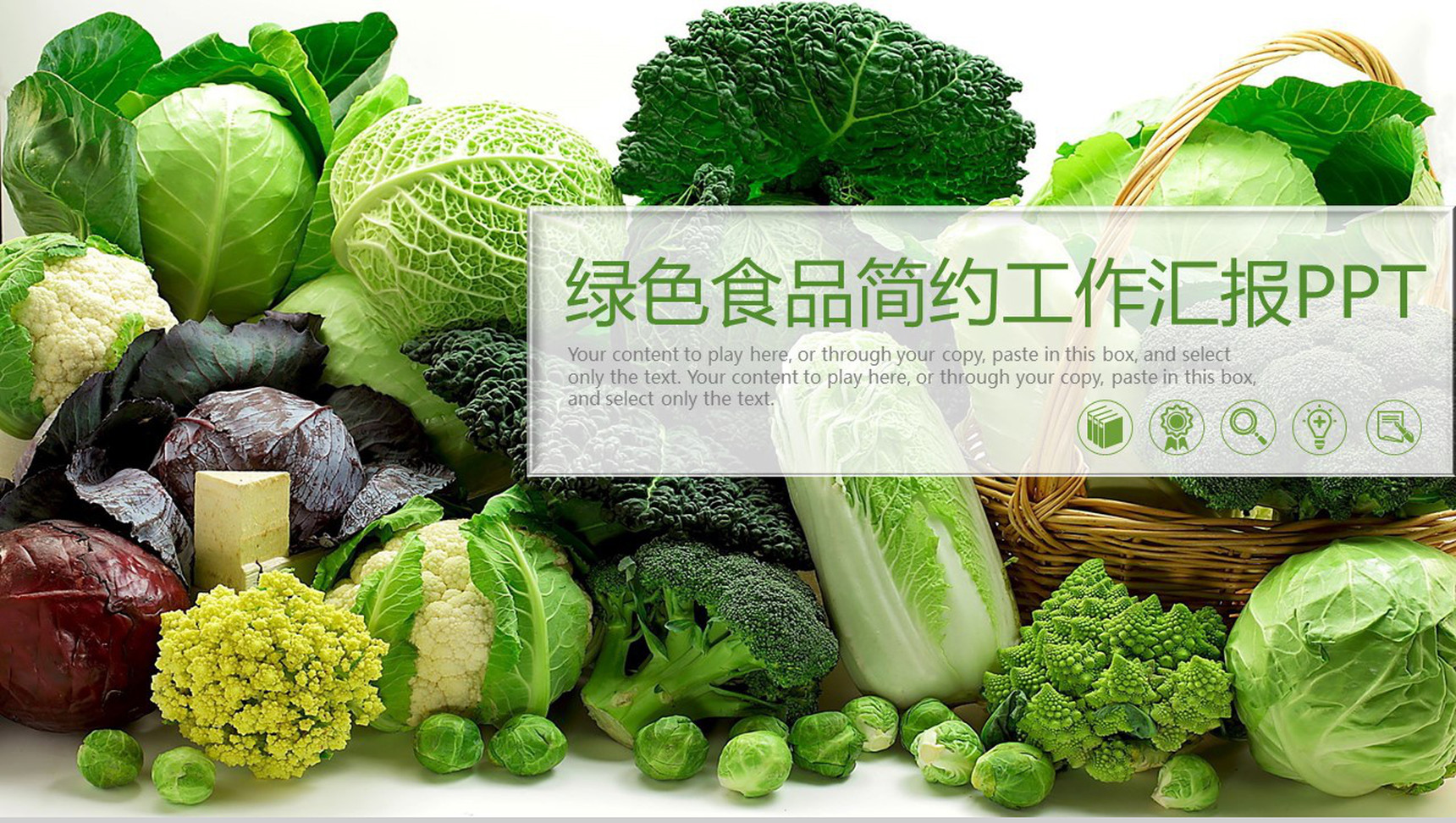 绿色食品简约工作汇报PPT模板
