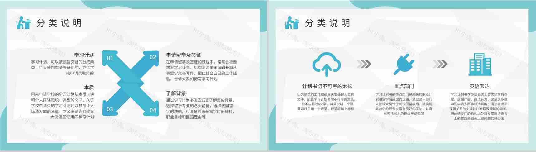 大学生专业学习计划汇报期末复习课程内容总结PPT模板-6