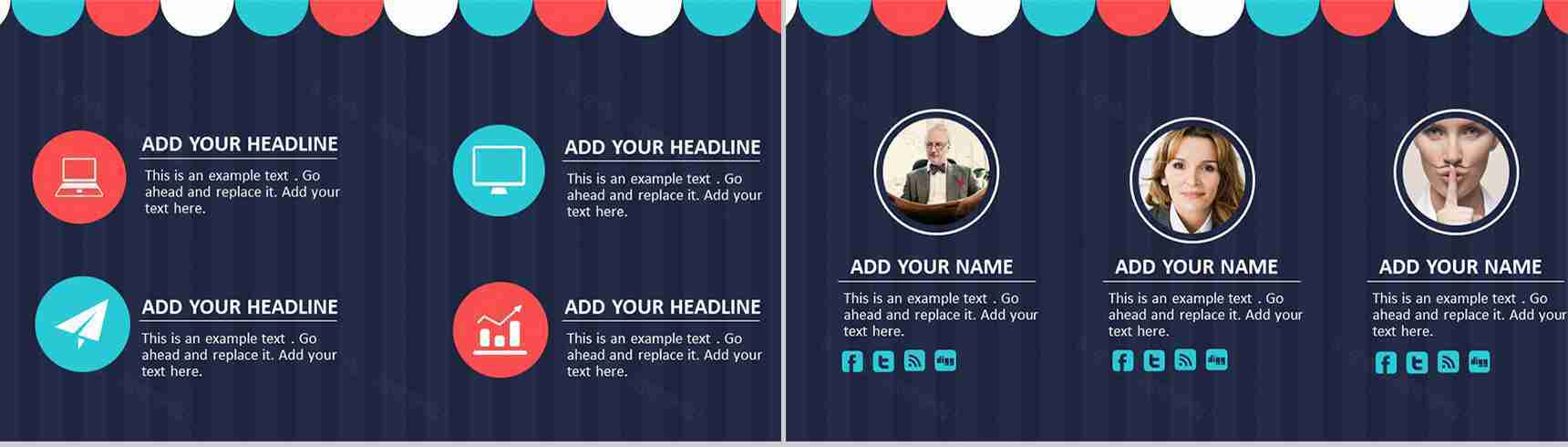 黑色卡通通用扁平商务PPT模板-3