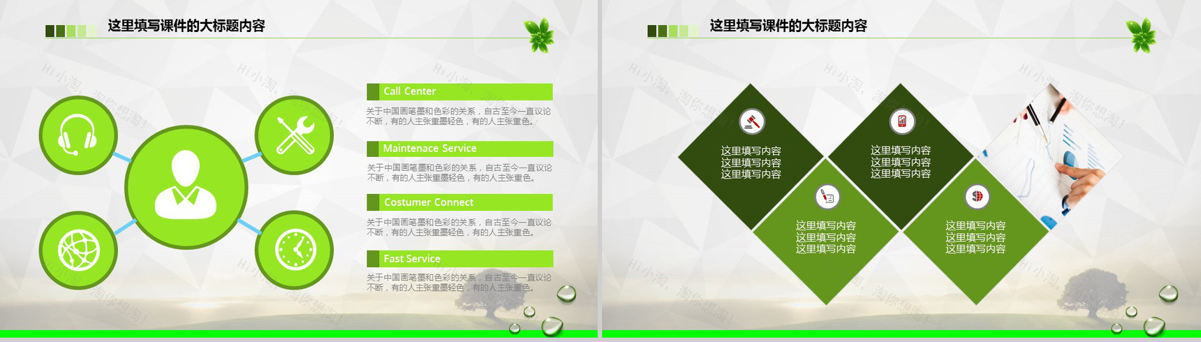 环保行业专用绿色时尚工作汇报年度总结PPT模板-8