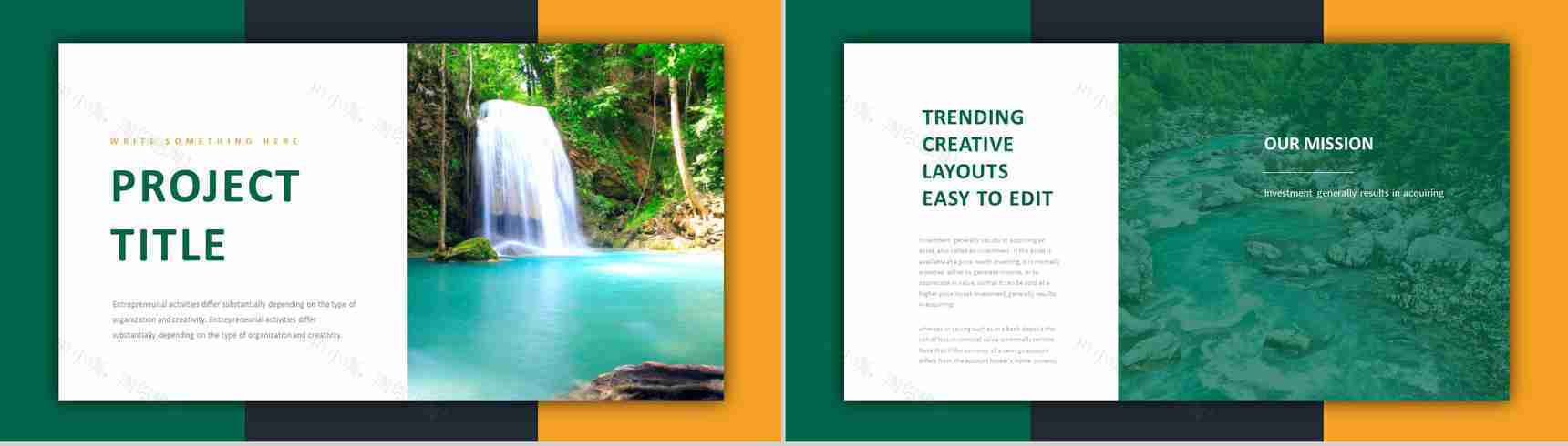 夏季创意简约通用PPT模板-8