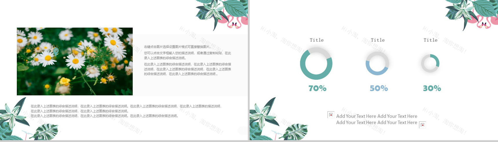 小清新时尚文艺工作汇报总结PPT模板-9