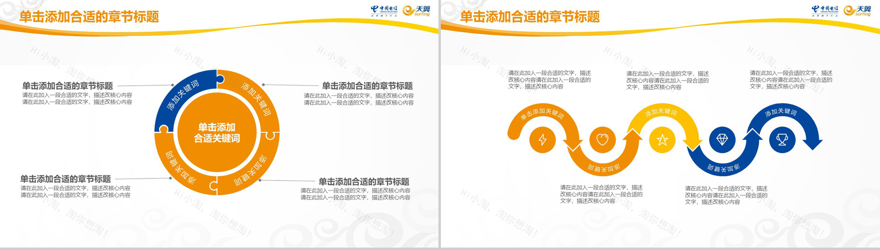 中国电信天翼宽带专用工作总结PPT模板-6