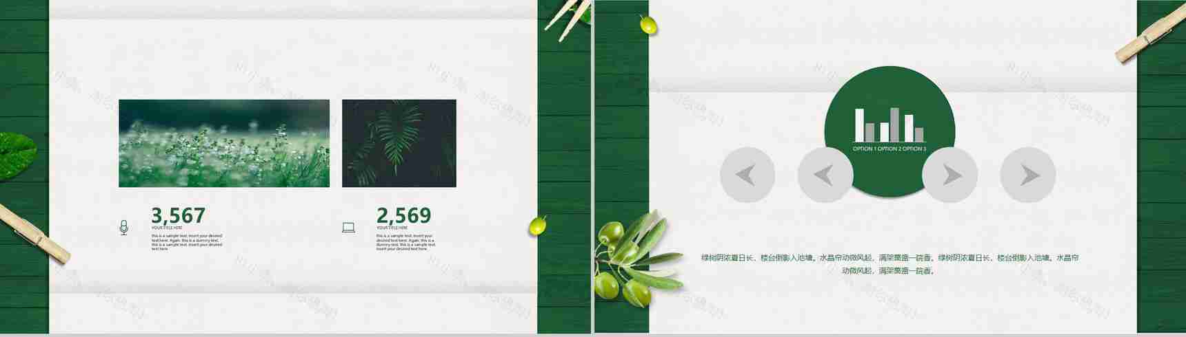 清新绿色初夏盛恋主题PPT模板-8